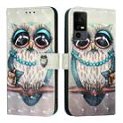 For TCL 40 R 5G 3D Painting Horizontal Flip Leather Phone Case(Grey Owl) - 2