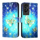 For TCL 50 SE 3D Painting Horizontal Flip Leather Phone Case(Golden Butterfly) - 2