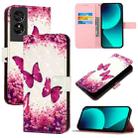 For TCL 50 SE 3D Painting Horizontal Flip Leather Phone Case(Rose Butterfly) - 1