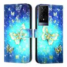 For TCL 50 XE 5G 3D Painting Horizontal Flip Leather Phone Case(Golden Butterfly) - 2