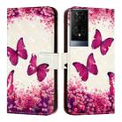 For TCL 50 XE 5G 3D Painting Horizontal Flip Leather Phone Case(Rose Butterfly) - 2