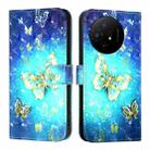 For TCL 50 XL 5G 3D Painting Horizontal Flip Leather Phone Case(Golden Butterfly) - 2