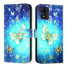 For TCL 303 3D Painting Horizontal Flip Leather Phone Case(Golden Butterfly) - 2