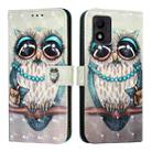 For TCL 303 3D Painting Horizontal Flip Leather Phone Case(Grey Owl) - 2