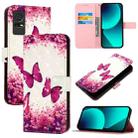 For TCL 405 / 406 / 408 3D Painting Horizontal Flip Leather Phone Case(Rose Butterfly) - 1