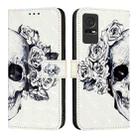 For TCL 405 / 406 / 408 3D Painting Horizontal Flip Leather Phone Case(Skull) - 2