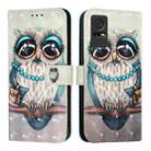 For TCL 405 / 406 / 408 3D Painting Horizontal Flip Leather Phone Case(Grey Owl) - 2