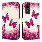 For TCL 501 3D Painting Horizontal Flip Leather Phone Case(Rose Butterfly) - 2
