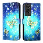 For TCL 505 3D Painting Horizontal Flip Leather Phone Case(Golden Butterfly) - 2