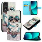 For TCL 505 3D Painting Horizontal Flip Leather Phone Case(Grey Owl) - 1