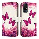 For TCL 40 XL / 40 T T608DL 3D Painting Horizontal Flip Leather Phone Case(Rose Butterfly) - 2