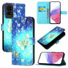 For TCL 50 LE 5G 3D Painting Horizontal Flip Leather Phone Case(Golden Butterfly) - 1