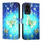 For TCL 50 LE 5G 3D Painting Horizontal Flip Leather Phone Case(Golden Butterfly) - 2