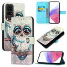 For TCL 50 LE 5G 3D Painting Horizontal Flip Leather Phone Case(Grey Owl) - 1