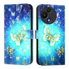 For TCL 605 / 60 SE 3D Painting Horizontal Flip Leather Phone Case(Golden Butterfly) - 2