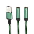 USB 2.0 to Dual 3.5mm Audio Adapter Cable, Length:3m(Green) - 1