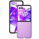 For Motorola Razr 50 Ultra Glitter Full Coverage PU + PC Phone Case(Purple) - 1