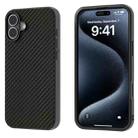 For iPhone 16 Carbon Fiber Texture Protective Phone Case(Black) - 1