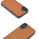 For iPhone 16 Plus Carbon Fiber Texture Protective Phone Case(Light Brown) - 2