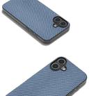 For iPhone 16 Plus Carbon Fiber Texture Protective Phone Case(Light Blue) - 2