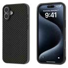 For iPhone 16 Plus Carbon Fiber Texture Protective Phone Case(Black) - 1