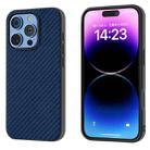 For iPhone 16 Pro Carbon Fiber Texture Protective Phone Case(Dark Blue) - 1