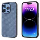 For iPhone 16 Pro Carbon Fiber Texture Protective Phone Case(Light Blue) - 1