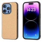 For iPhone 16 Pro Carbon Fiber Texture Protective Phone Case(Gold) - 1