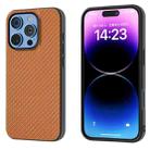 For iPhone 16 Pro Max Carbon Fiber Texture Protective Phone Case(Light Brown) - 1