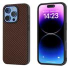 For iPhone 16 Pro Max Carbon Fiber Texture Protective Phone Case(Dark Brown) - 1