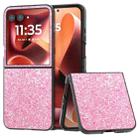 For Motorola Razr 60 Ultra Black Frame Colorful Glitter Phone Case(Purple Pink) - 1