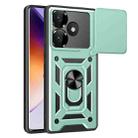 For Xiaomi Poco F6 Sliding Camera Cover Design TPU Hybrid PC Phone Case(Mint Green) - 1