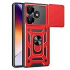 For Xiaomi Poco F6 Sliding Camera Cover Design TPU Hybrid PC Phone Case(Red) - 1