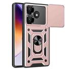 For Xiaomi Poco F6 Sliding Camera Cover Design TPU Hybrid PC Phone Case(Rose Gold) - 1