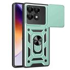 For Xiaomi Poco F6 Pro Sliding Camera Cover Design TPU Hybrid PC Phone Case(Mint Green) - 1