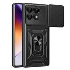 For Xiaomi Poco F6 Pro Sliding Camera Cover Design TPU Hybrid PC Phone Case(Black) - 1