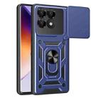 For Xiaomi Poco F6 Pro Sliding Camera Cover Design TPU Hybrid PC Phone Case(Blue) - 1