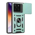 For Xiaomi 14T 5G Sliding Camera Cover Design TPU Hybrid PC Phone Case(Mint Green) - 1