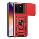 For Xiaomi 14T 5G Sliding Camera Cover Design TPU Hybrid PC Phone Case(Red) - 1