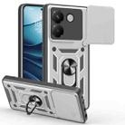 For Xiaomi Poco M7 Pro 5G Sliding Camera Cover Design TPU Hybrid PC Phone Case(Silver) - 1
