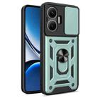 For Xiaomi Poco F7 Sliding Camera Cover Design TPU Hybrid PC Phone Case(Mint Green) - 1