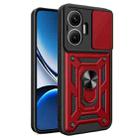 For Xiaomi Poco F7 Sliding Camera Cover Design TPU+PC Phone Case(Red) - 1