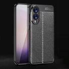 For Samsung Galaxy S25 Edge 5G Litchi Texture Shockproof TPU Phone Case(Black) - 1