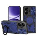 For Xiaomi Poco F7 CD Texture Sliding Camshield Magnetic Holder Phone Case(Blue) - 1