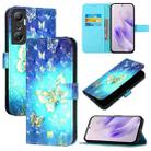 For Infinix Hot 20 4G 3D Painting Horizontal Flip Leather Phone Case(Golden Butterfly) - 1