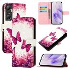 For Infinix Hot 20 4G 3D Painting Horizontal Flip Leather Phone Case(Rose Butterfly) - 1
