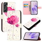 For Infinix Hot 20 4G 3D Painting Horizontal Flip Leather Phone Case(Flower) - 1