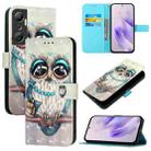 For Infinix Hot 20 4G 3D Painting Horizontal Flip Leather Phone Case(Grey Owl) - 1