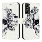 For Infinix Hot 20 Play 3D Painting Horizontal Flip Leather Phone Case(Skull) - 2