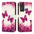 For Infinix Hot 20i 3D Painting Horizontal Flip Leather Phone Case(Rose Butterfly) - 2